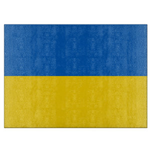 Glasstyckningsbord med Flagga av Ukraina