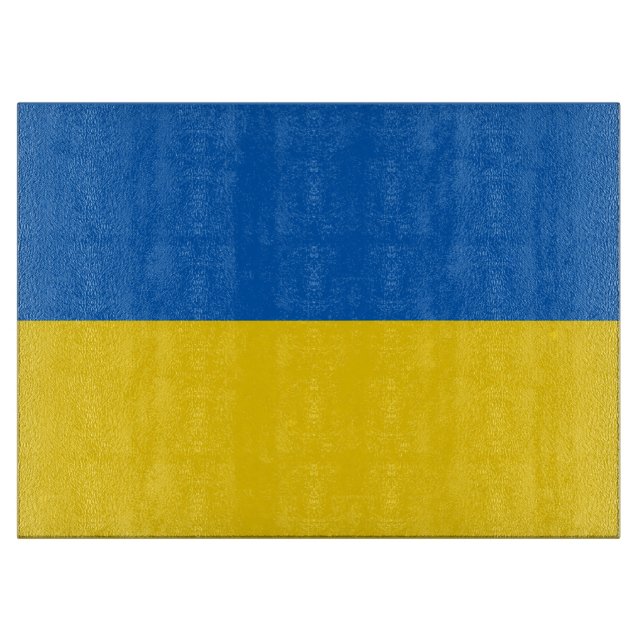 Glasstyckningsbord med Flagga av Ukraina (Framsidan)