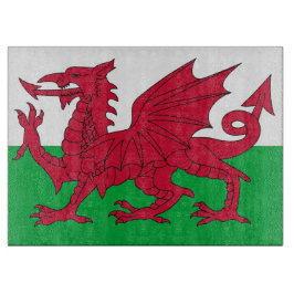 Glasstyckningsbord med Flagga av Wales