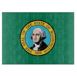 Glasstyckningsbord med Flagga av Washington, USA