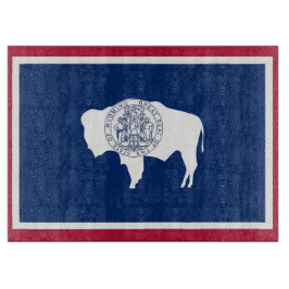 Glasstyckningsbord med Flagga av Wyoming USA