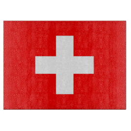 Glasstyckningsbord med Flagga från Schweiz