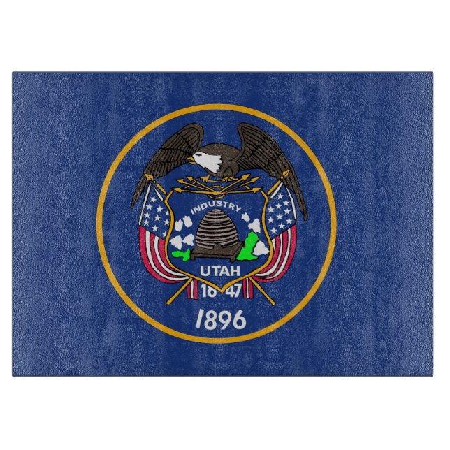 Glasstyckningsbräda med Flagga av Utah, USA (Framsidan)