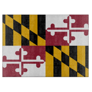Glasstyckningsbrädor med Flagga av Maryland, USA