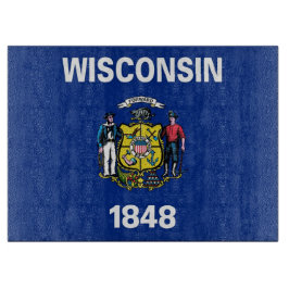 Glasstyckningsbrädor med Flagga av Wisconsin USA