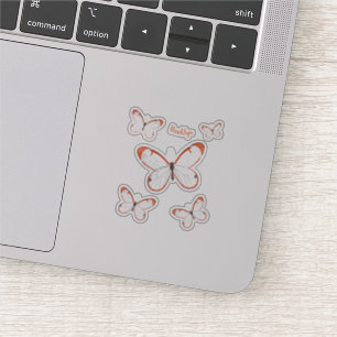 Glasswing fjäril serieillustration klistermärken