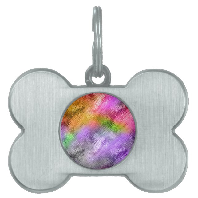 Glassy Ametrine Lila Struktur Namnbricka Husdjur (Framsidan)