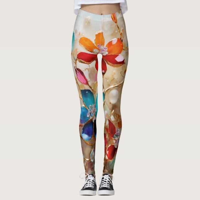 GLASSY BLOMMIGT LEGGINGS (Framsida)
