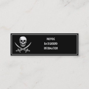 Glassy Pirat Skull & Sword Crossbone Mini Visitkort