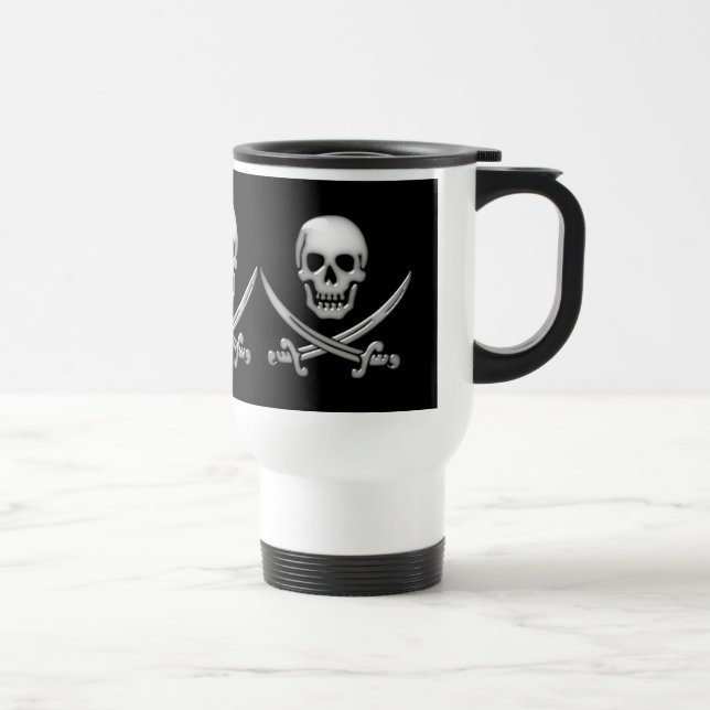 Glassy Pirat Skull & Sword Crossbone Resemugg (Höger)