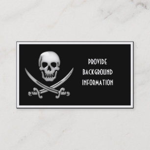 Glassy Pirat Skull & Sword Crossbone Visitkort