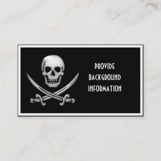 Glassy Pirat Skull & Sword Crossbone Visitkort