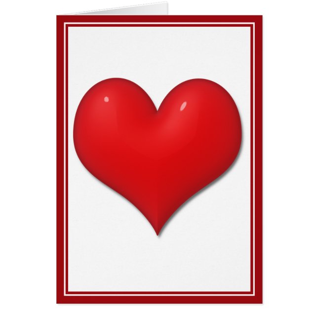 Glassy Red Heart Hälsningskort (Framsidan)