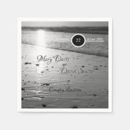 Glassy Sand Grayscale Bröllop Pappersservett