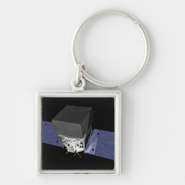 GLAST 2 FYRKANTIG SILVERFÄRGAD NYCKELRING (Framsidan)