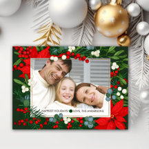 Glästa Helgdagar. Poinsettia Magnetic PhoCard
