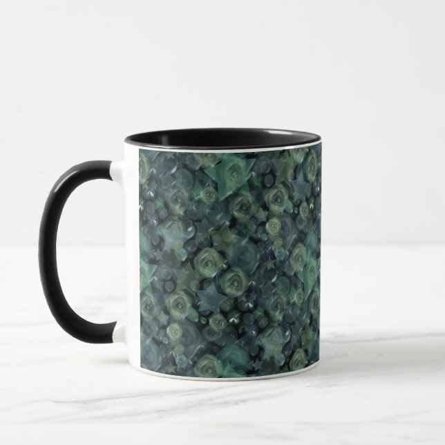 Glastegel 3D flytande rosor och stjärnor Mugg (Vänster)