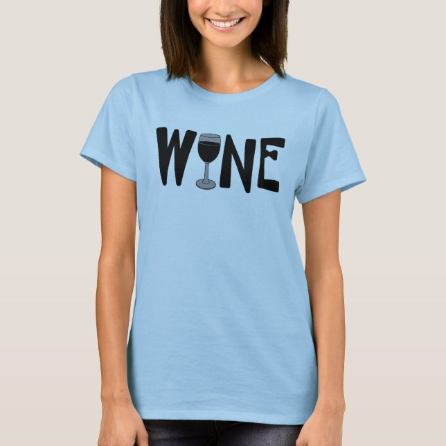 Glastext för vin t shirt (Framsida)