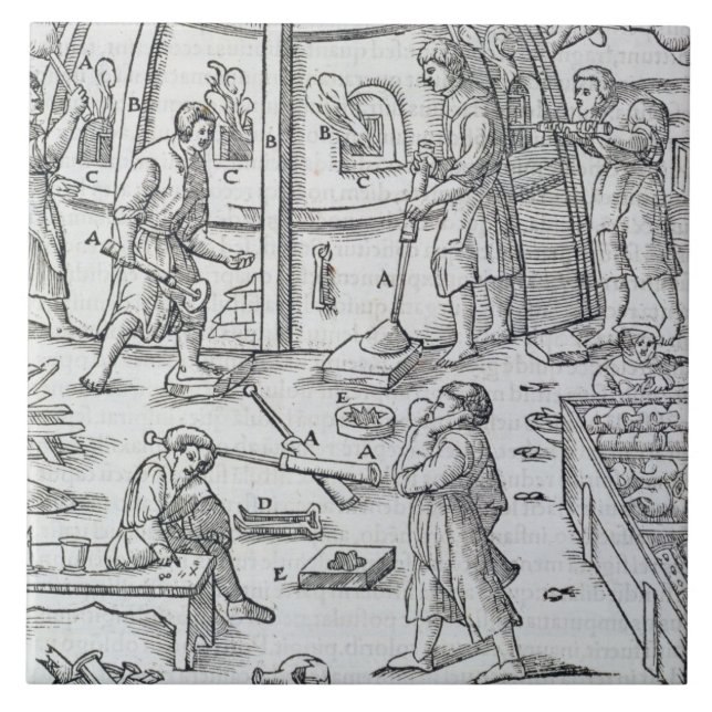 Glastillverkningar illustrationvisning kakelplatta (Framsidan)