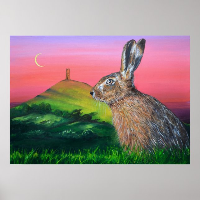 Glastonbury Hare Poster (Framsidan)