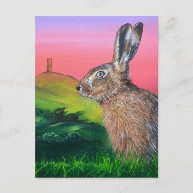 Glastonbury Hare Vykort (Framsida)