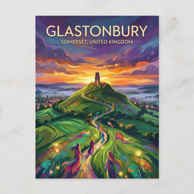 Glastonbury Storbritannien Vykort (Framsida)