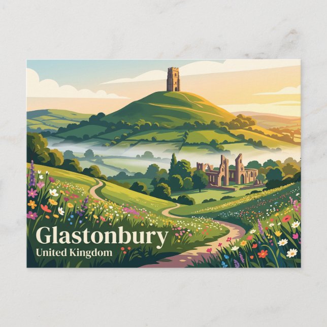 Glastonbury Storbritannien Vykort (Framsida)