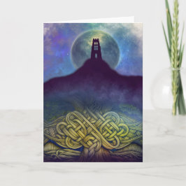 Glastonbury Tor & Celtic Knot Greeting Card Tack Kort