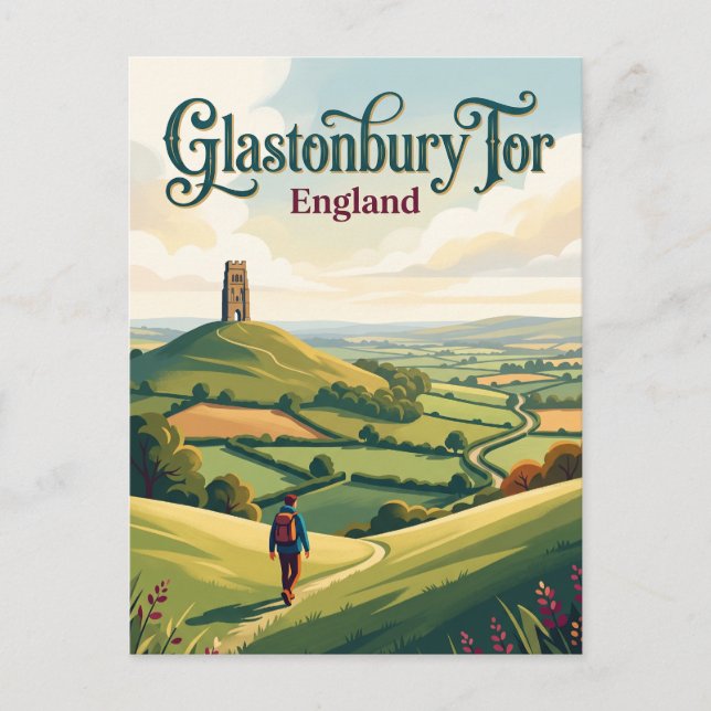 Glastonbury Tor England Vykort (Framsida)