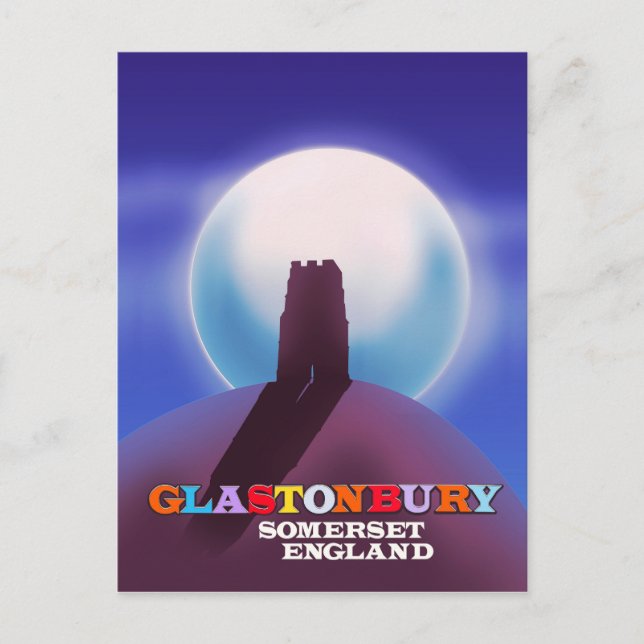 Glastonbury Tor resposter Vykort (Framsida)