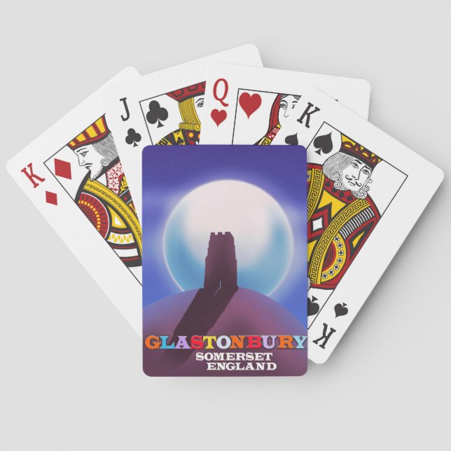 Glastonbury Tor Somerset resemalmanacka Casinokort (Baksidan)