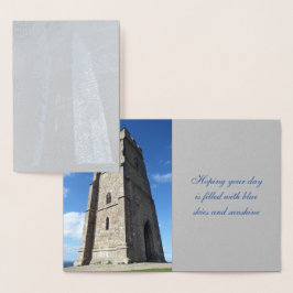 Glastonbury Tor Torn Foil Card Folierat Kort