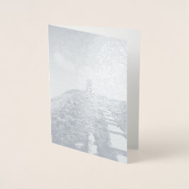 Glastonbury Tor Väg Foil Card Folierat Kort