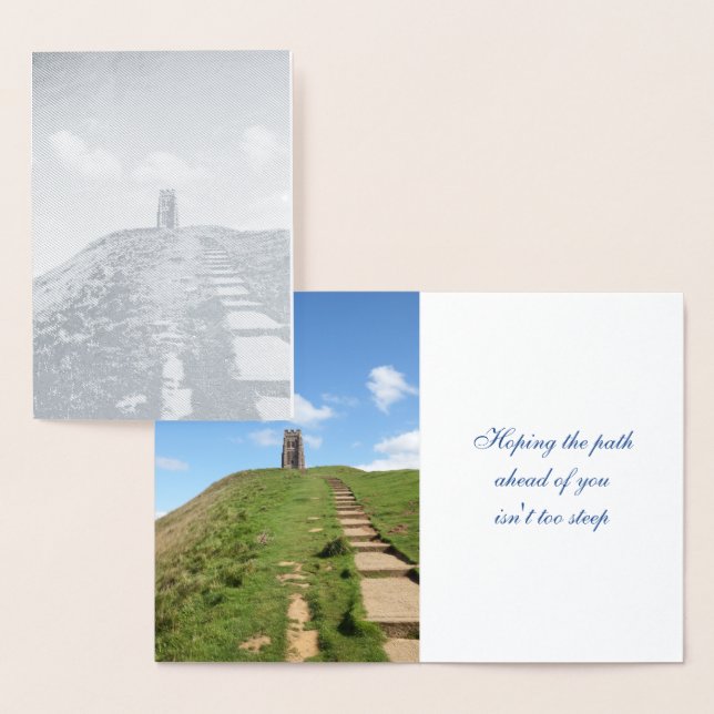Glastonbury Tor Väg Foil Card Folierat Kort (Display)