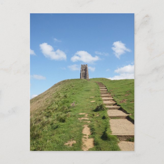 Glastonbury Tor Väg vycard Vykort (Framsida)