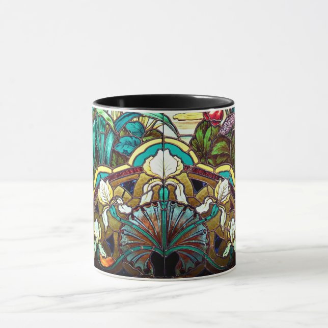 Glasutseende i art nouveau blommigt nedfläckad mugg (Center)
