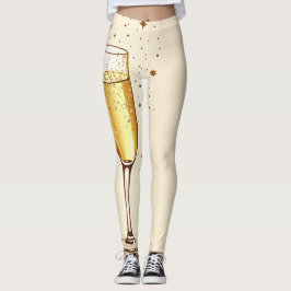 Glasutskrift av mousserande champagne i Beige och Leggings