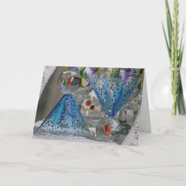 Glasvaror av brant Vas-glas Helgkort (Framsida)