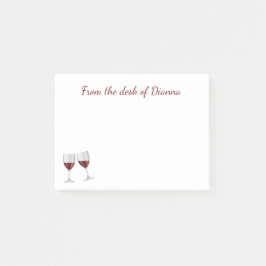 Glasvaror av burgundy Vin Champagne Post-it Block