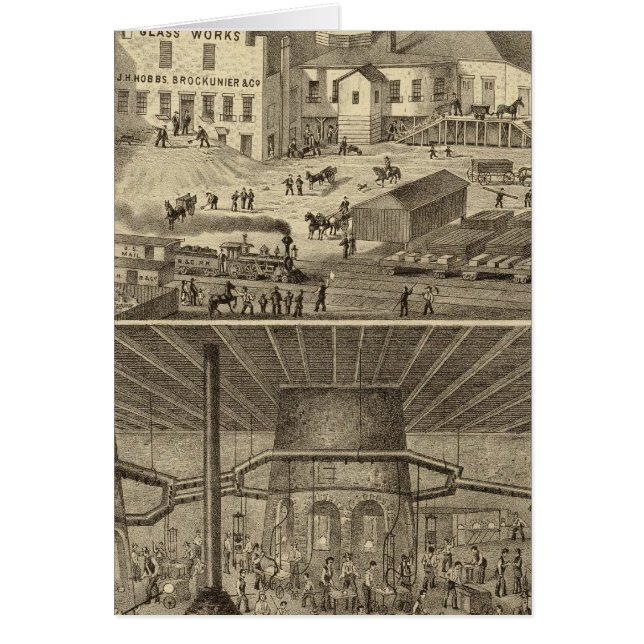 Glasverk av JH Hobbs och Brockunier Hälsningskort (Framsidan)