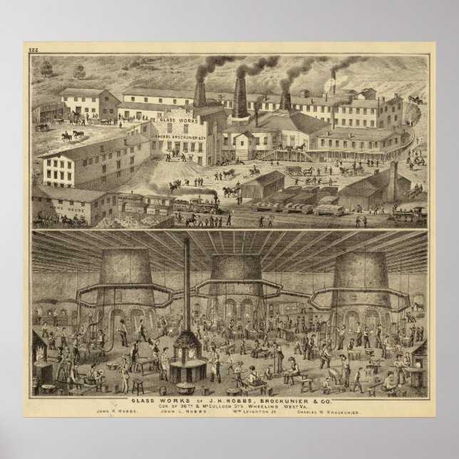 Glasverk av JH Hobbs och Brockunier Poster (Framsidan)