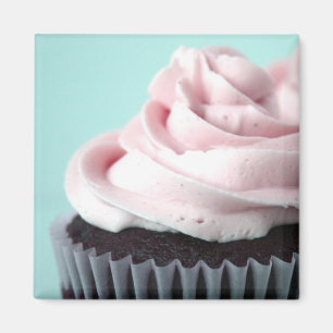 Glasyr på kaka för vanilj för chokladmuffin ros magnet