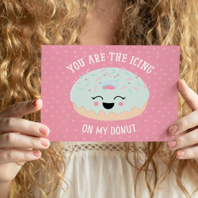 Glasyr Till Min Munk Roliga Alla Hjärtans Dag Helg Vykort (You "donut" know how much this card will melt the icing...um... I mean heart of your Valentine.)