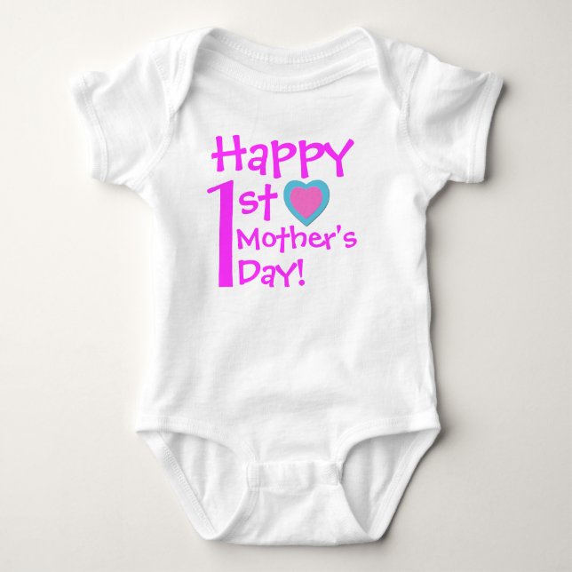 Glatt 1:a mors dag Babytröja T Shirt (Framsida)