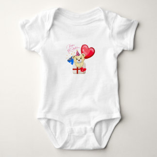 Glatt 1-årsdag Björn baby bodysuit T Shirt