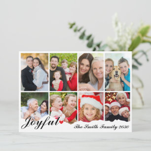 Glatt 8-foto-Elegant, svart och vit jul Julkort