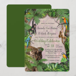 Glatt afrikansk jungle inbjudningar