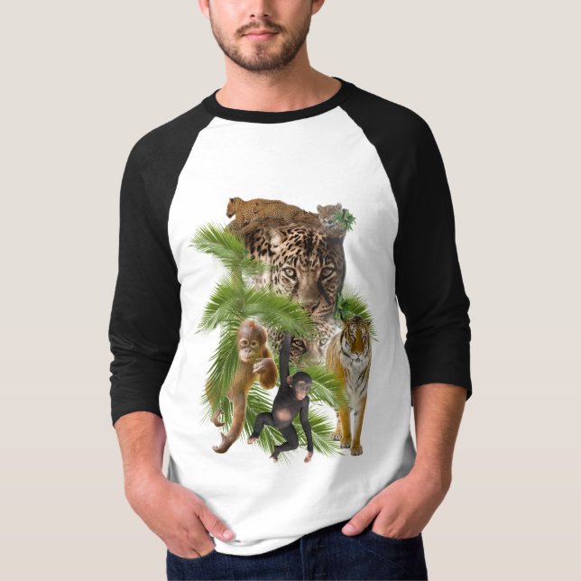 Glatt afrikansk jungle t shirt (Framsida)