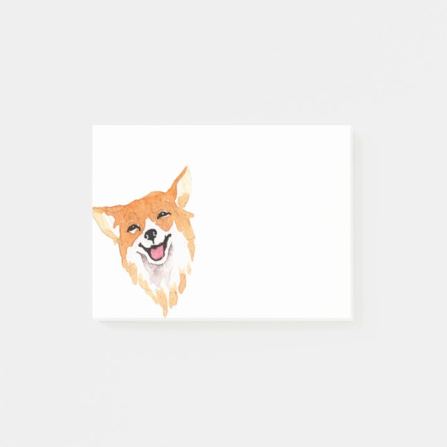 Glatt akvarellhund post-it block (Framsida)