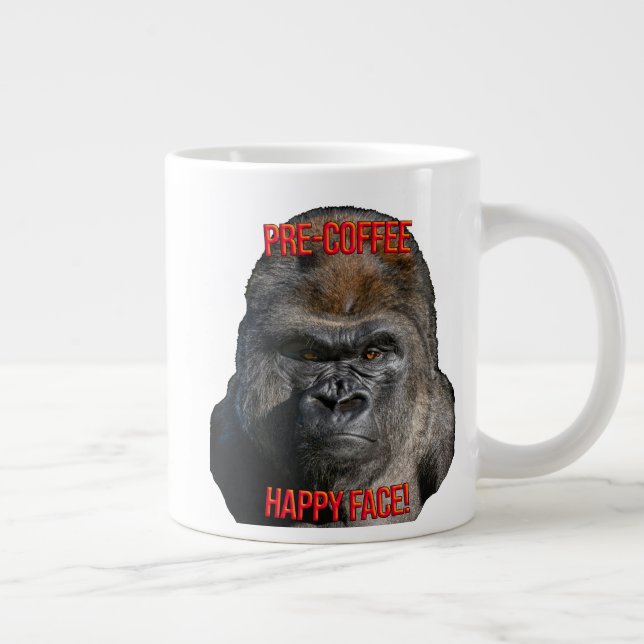 Glatt ansikte före kaffe! jumbo mugg (Höger)